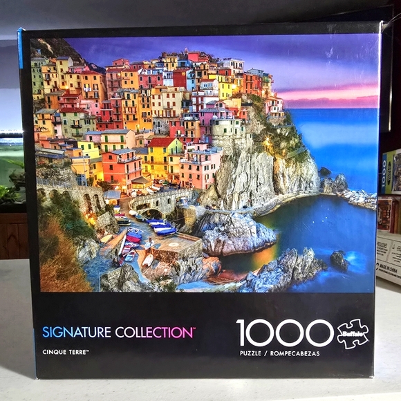 💜B2G1 EUC 1000 piece Cinque Terre ocean scene village - Picture 1 of 2